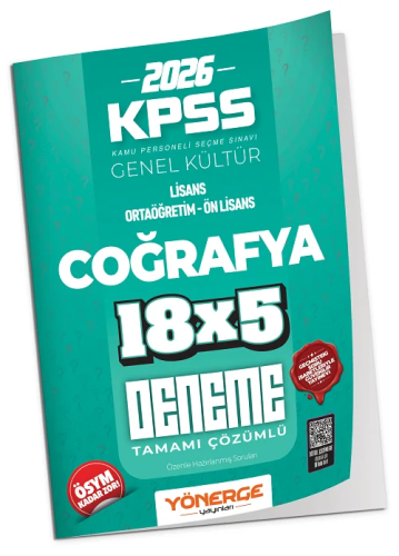 Yönerge Yayınları 2026 KPSS Coğrafya İLELEBET 18x5 Deneme Çözümlü