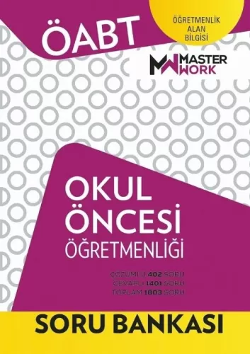 MasterWork Yayınları 2023 ÖABT Okul Öncesi Öğretmenliği Soru Bankası