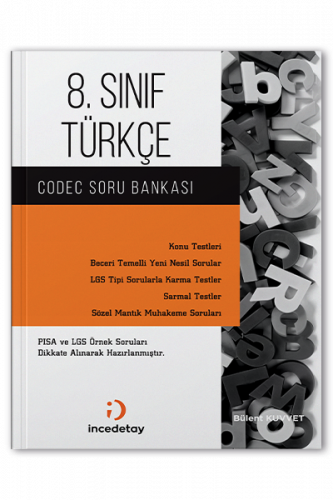 İncedetay Yayınları Lgs Türkçe Codec Soru Bankası Komisyon