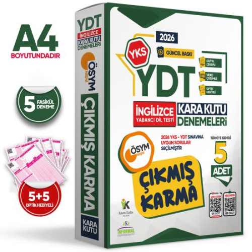 İnformal Yayınları 2026 YDT İngilizce Ösym Çıkmış Karma Kara Kutu 5 li Deneme Seti