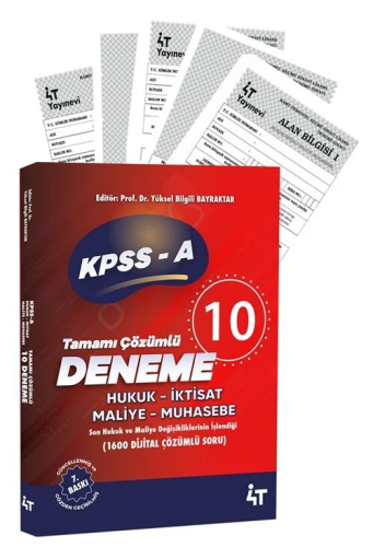 Genel Denemeler - 4T Yayınları 2026 KPSS A Grubu 10 Deneme Çözümlü - Y
