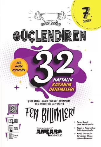 Ankara Yayıncılık 7. Sınıf Fen Bilimleri Güçlendiren 32 Haftalık Kazan