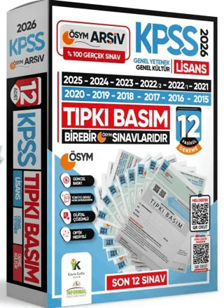 İnformal Yayınları 2026 KPSS Lisans ÖSYM Çıkmış Soru Tıpkı Basım Türkiye Geneli Dijital Çözümlü 12'li Deneme Paketi