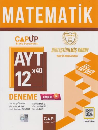 Çap Yayınları AYT Matematik 12 x 40 Up Deneme Komisyon
