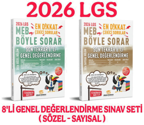 Sinan Kuzucu Yayınları 2026 8. Sınıf LGS Sözel Sayısal Son Tekrar 8'li Değerlendirme Seti