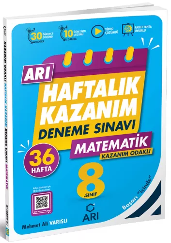 Arı Yayınları 8. Sınıf Matematik Haftalık Kazanım Denemeleri Mehmet Al