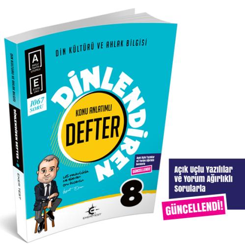 Eker Test 8. Sınıf Din Kültürü ve Ahlak Bilgisi Dinlendiren Defter