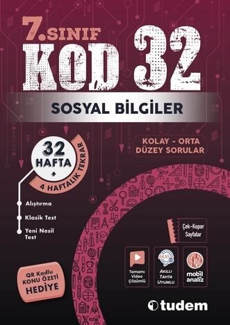 Tudem Yayınları 7. Sınıf Sosyal Bilgiler Kod 32 Tekrar Testleri Komisy