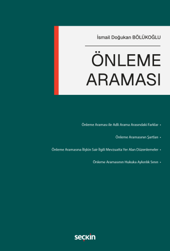 Hukuk Kitapları,Ceza Hukuku, - Seçkin Yayınları - Önleme Araması