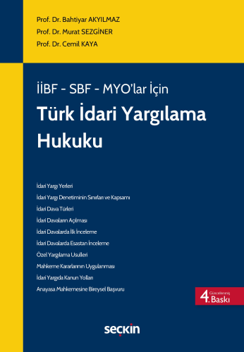 Hukuk Kitapları, - Seçkin Yayınları - Türk İdari Yargılama Hukuku (MYO