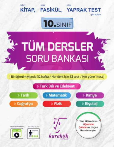 Karekök Yayınları 10. Sınıf Tüm Dersler Soru Bankası