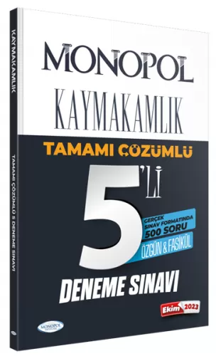 Monopol Yayınları 2023 Kaymakamlık Tamamı Çözümlü 5’li Deneme Sınavı K