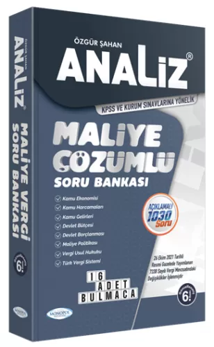 Monopol Yayınları KPSS A Grubu Analiz Maliye Çözümlü Soru Bankası Özgü