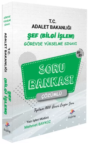 Dizgi Kitap 2023 GYS Adalet Bakanlığı Bilgi İşlem Şef Soru Bankası Çözümlü Görevde Yükselme