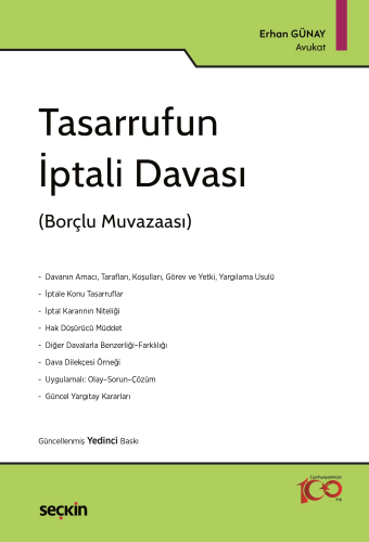 Hukuk Kitapları - Tasarrufun İptali Davası - Erhan Günay - 535