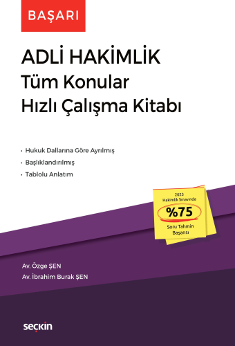 Başarı Adli Hakimlik Tüm Konular Hızlı Çalışma Kitabı