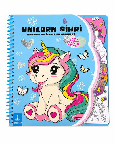 Boyama Kitapları - Unicorn Sihri Boyama ve Çıkartma Eğlencesi (Spirall