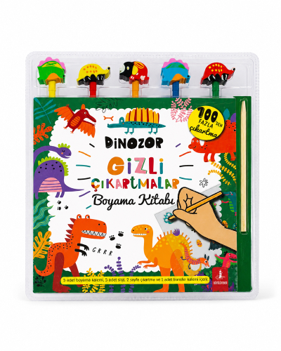 - Dinozor Gizli Çıkartmalar Boyama Kitabı - Kolektif - Büyülü Fener