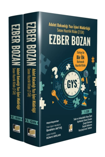 Adalet Bakanlığı Yazı İşleri Müdürlüğü Sınavı Hazırlık Kitabı - EZBER BOZAN (2 Cilt)