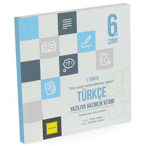 Kare Yayınları 6. Sınıf 1. Dönem Türkçe Yazılıya Hazırlık Kitabı