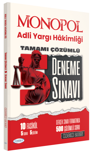 Monopol Yayınları 2025 Adli Yargı Hakimliği Tamamı Çözümlü 5 Deneme Sınavı