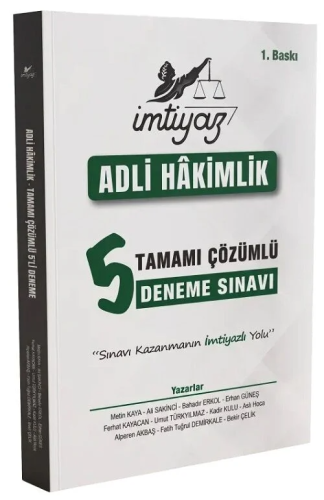 İmtiyaz Yayıncılık 2026 Adli Hakimlik Tamamı Çözümlü 5 Deneme