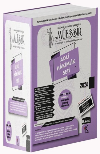 MÜESSİR 2026 Adli Hakimlik Çıkmış Soru Bankası Seti Çözümlü