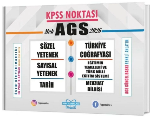 HMC Yayınları 2026 MEB-AGS Noktası Tüm Dersler Poster Ders Notları