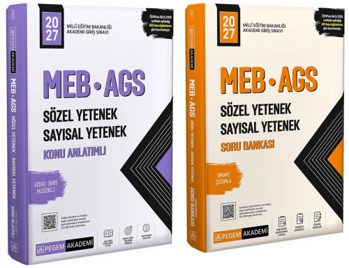 Pegem Yayınları 2027 MEB-AGS Sözel-Sayısal Yetenek Konu Anlatımlı ve Soru Bankası 2'li Set