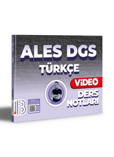 Benim Hocam Yayınları 2024 ALES DGS Türkçe Video Ders Notları Kadir Ba
