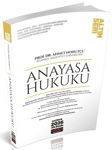 Anayasa Hukuku - Anayasa Hukuku Konu Anlatımı - Ahmet Nohutçu - Savaş 