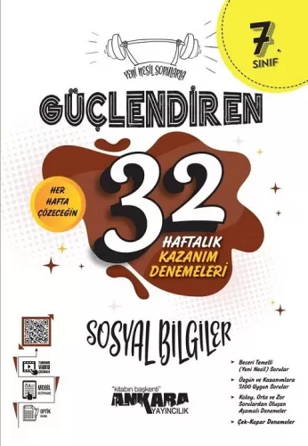 Ankara Yayıncılık 7. Sınıf Sosyal Bilgiler Güçlendiren 32 Haftalık Kaz
