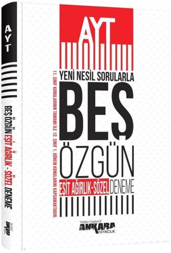 Ankara Yayıncılık AYT Eşit Ağırlık Sözel Yeni Nesil Sorularla 5 Özgün 