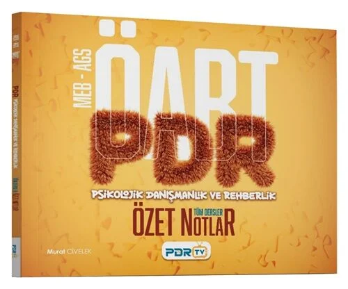 PDR TV Yayınları ÖABT MEB-AGS PDR Psikolojik Danışmanlık ve Rehberlik Öğretmenliği Özet Ders Notları