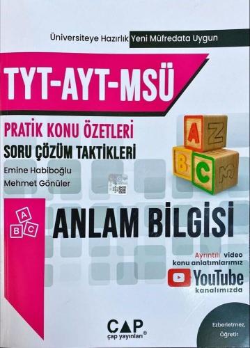 Çap Yayınları TYT AYT MSÜ Anlam Bilgisi Konu Özetli Soru Çözüm Taktikl