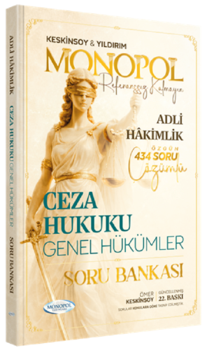 Monopol Yayınları 2026 Adli Hakimlik Ceza Hukuku Genel Hükümler Soru Bankası Çözümlü
