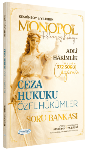 Monopol Yayınları 2026 Adli Hakimlik Ceza Hukuku Özel Hükümler Soru Bankası Çözümlü