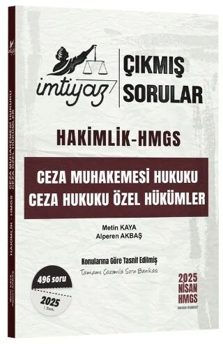 İmtiyaz Yayınları 2025 Hakimlik HMGS Ceza Muhakemesi Hukuku, Ceza Hukuku Özel Hükümler Çıkmış Sorular Çözümlü