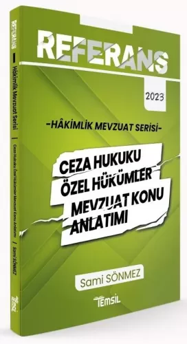 Temsil Yayınları 2023 Hakimlik REFERANS Ceza Hukuku Özel Hükümler Mevz