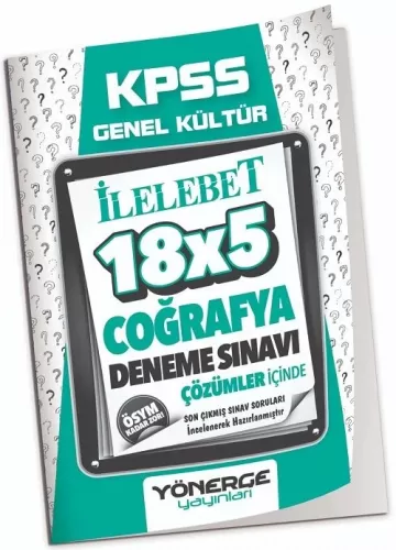 Yönerge Yayınları KPSS Coğrafya İLELEBET 18x5 Deneme Çözümlü Komisyon