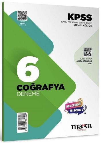 Deneme - Marka Yayınları 2026 KPSS Coğrafya 6 Deneme Çözümlü - Komisyo
