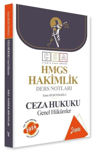 Yetki Yayınları 2026 HMGS Hakimlik Ceza Hukuku Genel Hükümler Ders Notları