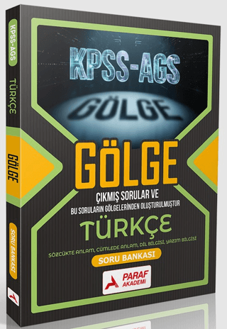 Soru Bankası - Paraf Akademi KPSS-AGS Gölge Türkçe Soru Bankası - Komi