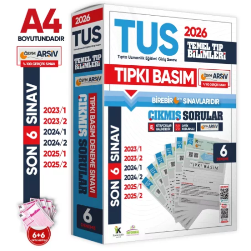 İnformal Yayınları 2026 TUS Temel Tıp Bilimleri ÖSYM Çıkmış Soru Tıpkı Basım Son 3 Yıl 6 lı Deneme