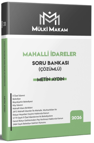 Mülki Makam Mahalli İdareler Soru Bankası Çözümlü