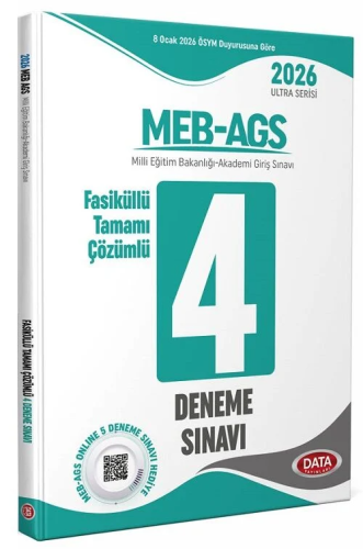 Data Yayınları 2026 MEB AGS Fasiküllü Tamamı Çözümlü 4 Deneme Sınavı