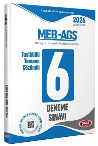 Data Yayınları 2026 MEB AGS Fasiküllü Tamamı Çözümlü 6 Deneme Sınavı