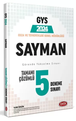 Data Yayınları 2024 Ceza ve Tevkifevleri Sayman GYS Tamamı Çözümlü 5 D