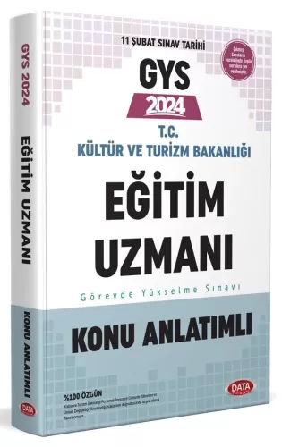 Data Yayınları 2024 Kültür ve Turizm Bakanlığı Eğitim Uzmanı GYS Konu Anlatımlı