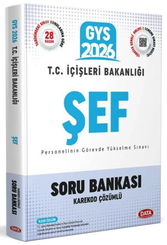 Data Yayınları 2026 T.C. İçişleri Bakanlığı Şef GYS Soru Bankası - Kar